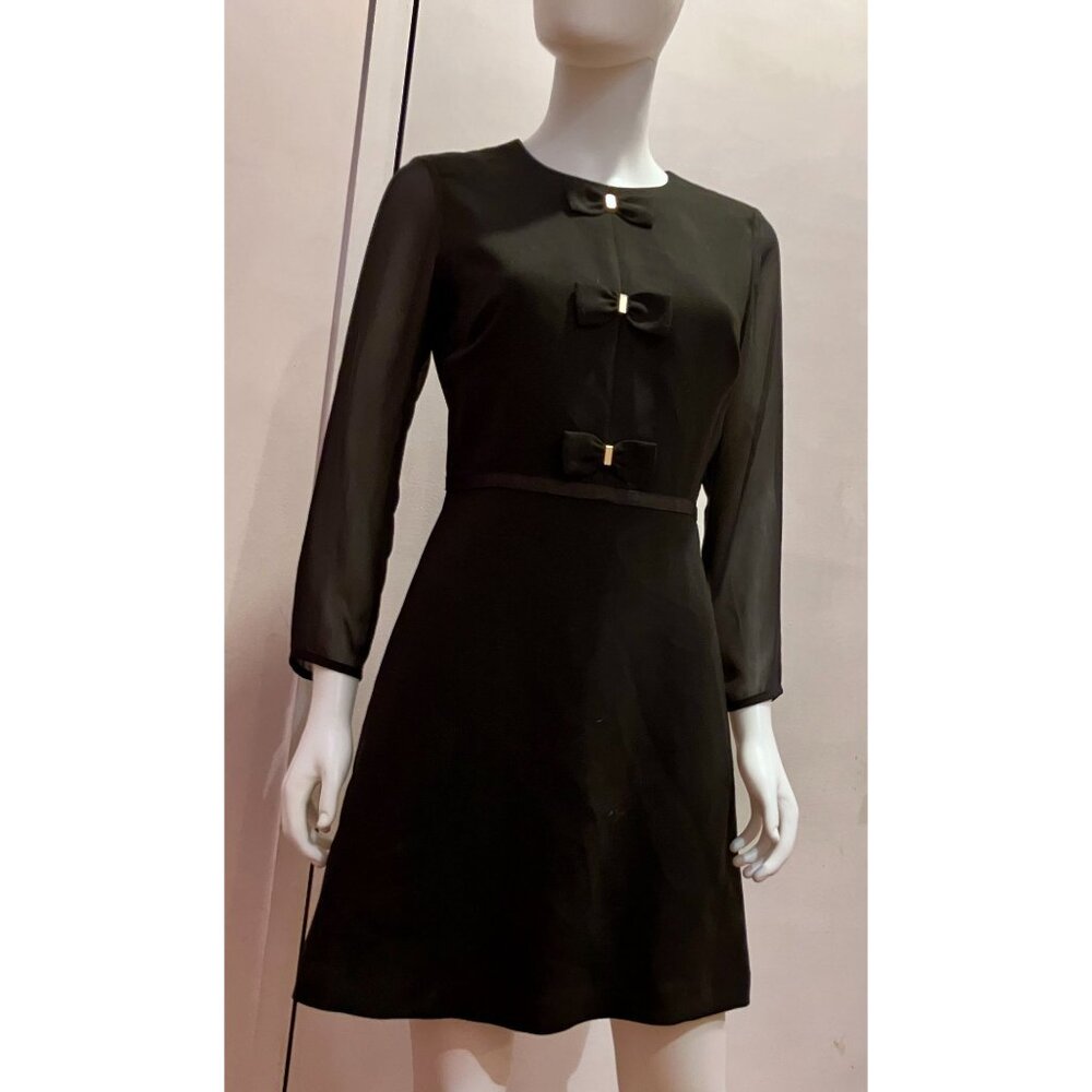 Holiday dressing! Maison Jules Samantha Bow LBD Black mini Dress, size S